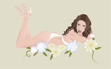 side lips view pictures - Beautiful young woman, vector illustration Stock Photo - Budget Royalty-Free & Subscription, Code: 400-04235978