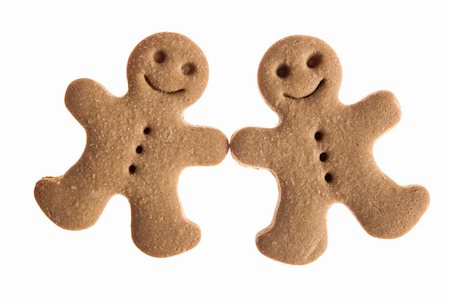 simsearch:400-05736949,k - Homemade Gingerbread man cookie isolated on white background Foto de stock - Super Valor sin royalties y Suscripción, Código: 400-04236054