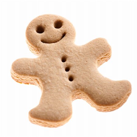 simsearch:400-05736949,k - Homemade Gingerbread man cookie isolated on white background Foto de stock - Super Valor sin royalties y Suscripción, Código: 400-04236050