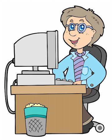 Cartoon office worker - vector illustration. Stock Photo - Budget Royalty-Free & Subscription, Code: 400-04236061