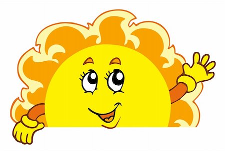 Happy waving Sun - vector illustration. Stock Photo - Budget Royalty-Free & Subscription, Code: 400-04236072
