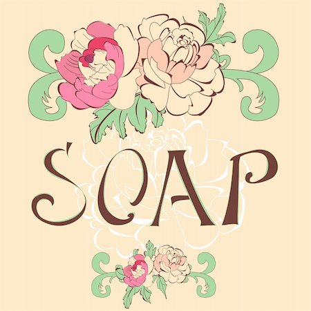 flower border design of rose - Inscription SOAP Stock Photo - Budget Royalty-Free & Subscription, Code: 400-04236153