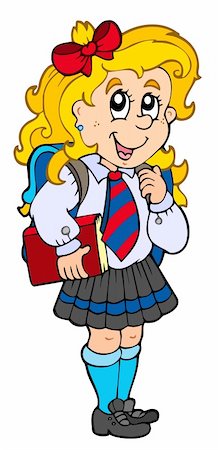 simsearch:400-04267682,k - Girl in school uniform - vector illustration. Foto de stock - Royalty-Free Super Valor e Assinatura, Número: 400-04236277