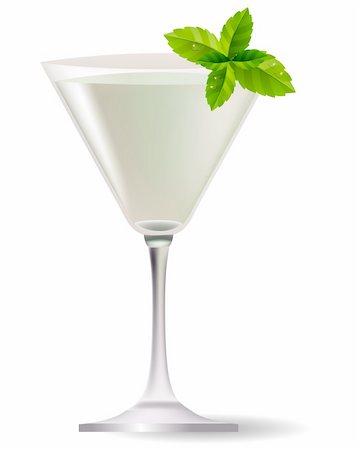 simsearch:400-04616101,k - Cocktail with mint leaves isolated on white background Foto de stock - Super Valor sin royalties y Suscripción, Código: 400-04236403