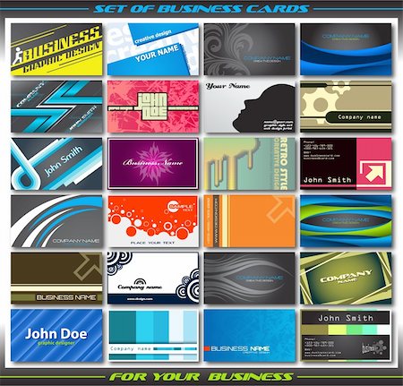 palll (artist) - Vector abstract creative business cards (set template) Stockbilder - Microstock & Abonnement, Bildnummer: 400-04236915