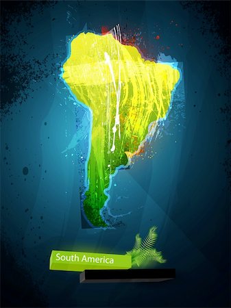 fet (artist) - abstract illustration of the continent South America Foto de stock - Super Valor sin royalties y Suscripción, Código: 400-04237074