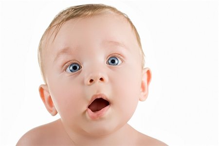 simsearch:400-04787509,k - baby boy portrait closeup isolated on a white background Photographie de stock - Aubaine LD & Abonnement, Code: 400-04237114