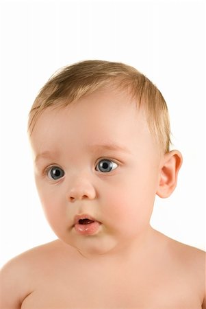 simsearch:400-04787509,k - baby boy portrait closeup isolated on a white background Photographie de stock - Aubaine LD & Abonnement, Code: 400-04237116