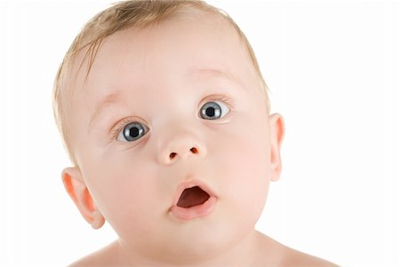 simsearch:400-04787509,k - baby boy portrait closeup  isolated on a white background Photographie de stock - Aubaine LD & Abonnement, Code: 400-04237112