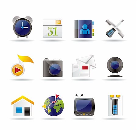 simsearch:400-04289956,k - mobile phone and computer icons - vector icon set Stock Photo - Budget Royalty-Free & Subscription, Code: 400-04237144