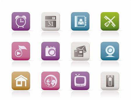 simsearch:400-04346908,k - mobile phone and computer icons - vector icon set Stock Photo - Budget Royalty-Free & Subscription, Code: 400-04237145