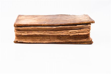 simsearch:400-04734290,k - Old antique book from 1739 with leather cover isolated on white Fotografie stock - Microstock e Abbonamento, Codice: 400-04237154