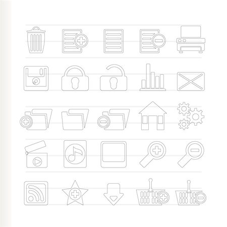 recycle bins for the home - 25 Detailed Internet Icons - Vector Icon Set Stock Photo - Budget Royalty-Free & Subscription, Code: 400-04237150