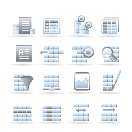 data storage icon - Database and Table Formatting Icons - Vector Icon Set Stock Photo - Budget Royalty-Free & Subscription, Code: 400-04237202