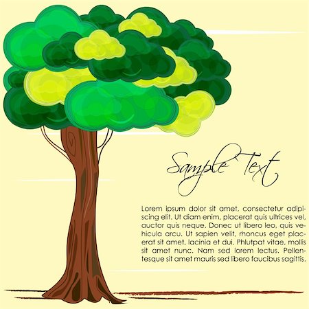 simsearch:400-05901134,k - illustration of nature card with tree Stock Photo - Budget Royalty-Free & Subscription, Code: 400-04237227