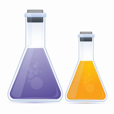 simsearch:400-04478049,k - illustration of colored chemical in flask on white background Stock Photo - Budget Royalty-Free & Subscription, Code: 400-04237234