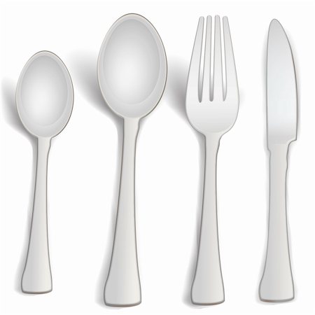 simsearch:400-04744990,k - illustration of kitchen spoons on white background Stock Photo - Budget Royalty-Free & Subscription, Code: 400-04237275