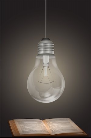 simsearch:400-04901392,k - illustration of electric bulb with book on white background Stock Photo - Budget Royalty-Free & Subscription, Code: 400-04237279