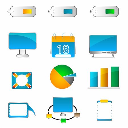 illustration of business icons on white background Stock Photo - Budget Royalty-Free & Subscription, Code: 400-04237402