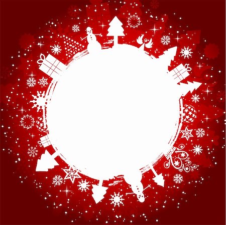 snowman snow angels - Grunge styled Christmas background Photographie de stock - Aubaine LD & Abonnement, Code: 400-04237723