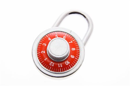 Combination Lock on White Background Photographie de stock - Aubaine LD & Abonnement, Code: 400-04237792