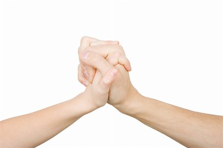 friendly handshake man and child on a white background Stock Photo - Budget Royalty-Free & Subscription, Code: 400-04237847