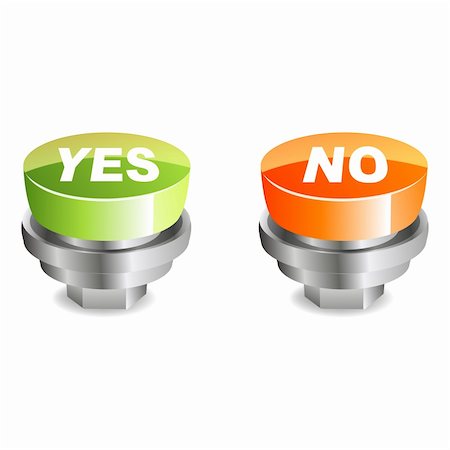 simsearch:400-04268787,k - illustration of yes and no buttons on white background Stock Photo - Budget Royalty-Free & Subscription, Code: 400-04237961