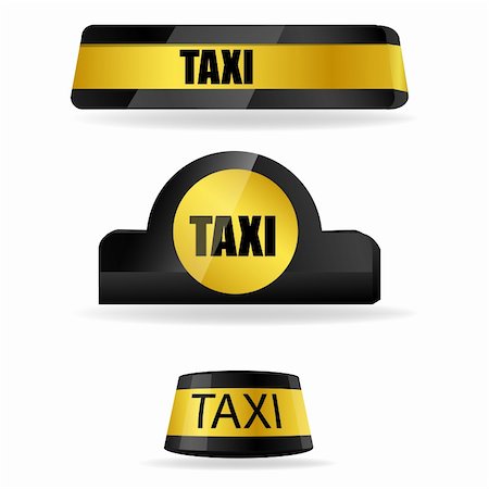 road trip roof - illustration of taxi tags on white background Stock Photo - Budget Royalty-Free & Subscription, Code: 400-04237963