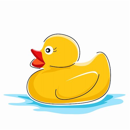illustration of duck in water on white background Stock Photo - Budget Royalty-Free & Subscription, Code: 400-04237987