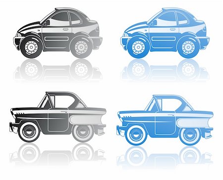 simsearch:400-04121043,k - A Vector  illustration of modern coupe and Classic Car. Foto de stock - Super Valor sin royalties y Suscripción, Código: 400-04238032