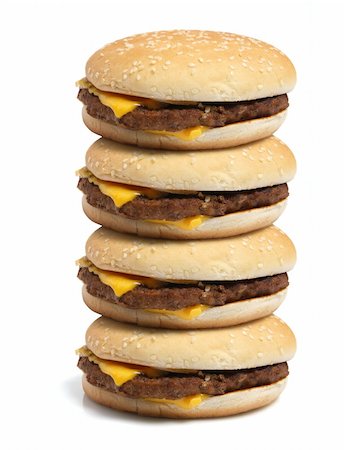 Stack of Hamburgers on White Background Stock Photo - Budget Royalty-Free & Subscription, Code: 400-04238187