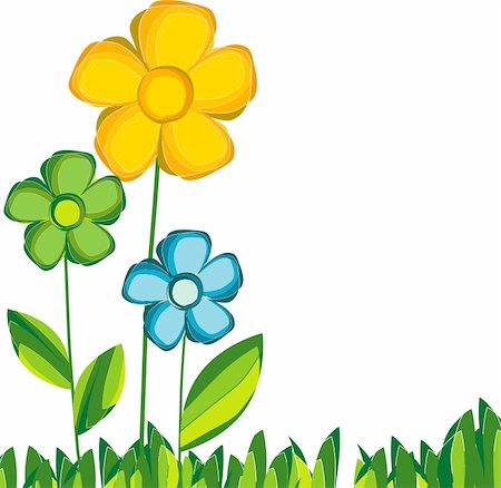 Colourful Spring flowers background. Vector illustration Stock Photo - Budget Royalty-Free & Subscription, Code: 400-04238295