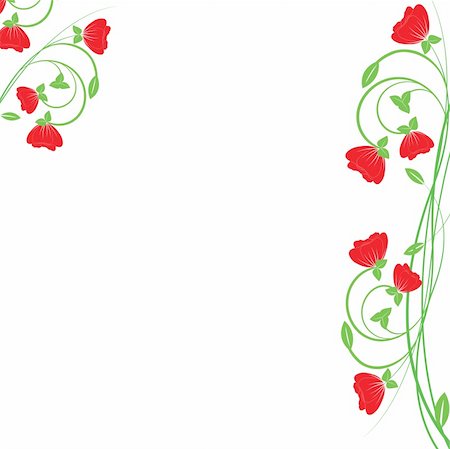floral vector retro banner green - Colourful Spring flowers background. Vector illustration Stock Photo - Budget Royalty-Free & Subscription, Code: 400-04238312