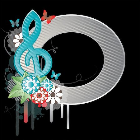 swirling music sheet - Background with Treble clef.Vector Illustration Stock Photo - Budget Royalty-Free & Subscription, Code: 400-04238330