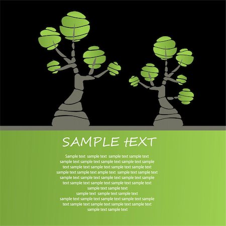 simsearch:400-08096452,k - card design with stylized trees and text. vector illustration     card design with stylized trees and text. vector illustration Stock Photo - Budget Royalty-Free & Subscription, Code: 400-04238348