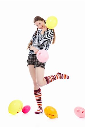 simsearch:400-04556249,k - a pretty girl dressed in casual clothes playing with balloons Stock Photo - Budget Royalty-Free & Subscription, Code: 400-04238714