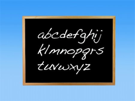 simsearch:400-07971845,k - A blackboard isolated against a bluebackground Stock Photo - Budget Royalty-Free & Subscription, Code: 400-04238787