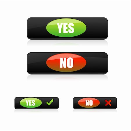 simsearch:400-05724136,k - illustration of yes and no buttons on white background Stock Photo - Budget Royalty-Free & Subscription, Code: 400-04238916