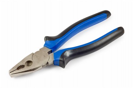 simsearch:400-08734195,k - Pliers with black and blue handle. Isolated on white background with clipping path. Foto de stock - Royalty-Free Super Valor e Assinatura, Número: 400-04238954