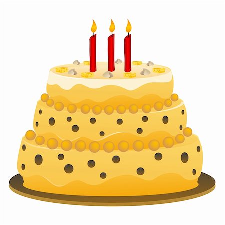 simsearch:400-04815679,k - illustration of birthday cake on white background Foto de stock - Super Valor sin royalties y Suscripción, Código: 400-04238950
