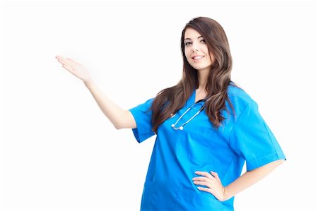 simsearch:400-03995908,k - Female health care worker wearing stethoscope smiling Stock Photo - Budget Royalty-Free & Subscription, Code: 400-04238970