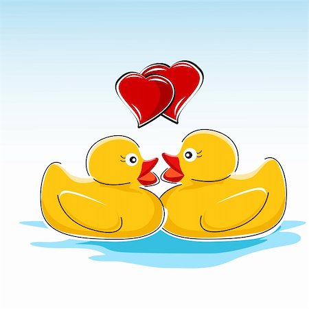 simsearch:400-04767188,k - illustration of valentine card with ducks Photographie de stock - Aubaine LD & Abonnement, Code: 400-04239040