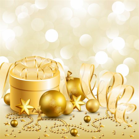 simsearch:400-04264886,k - beautiful golden christmas background Foto de stock - Royalty-Free Super Valor e Assinatura, Número: 400-04239119