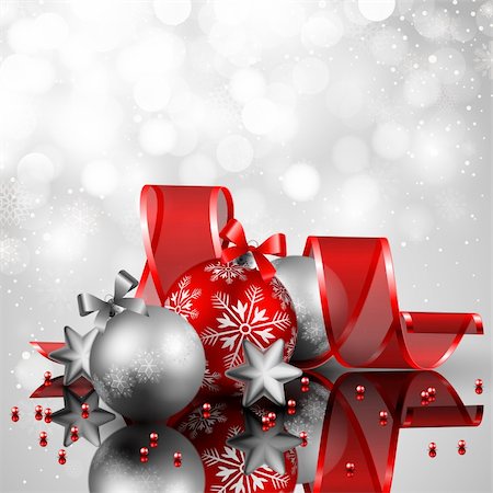 simsearch:400-04264886,k - beautiful silverand red christmas background Foto de stock - Royalty-Free Super Valor e Assinatura, Número: 400-04239121