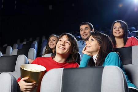 Group of young men at cinema Stock Photo - Budget Royalty-Free & Subscription, Code: 400-04239291