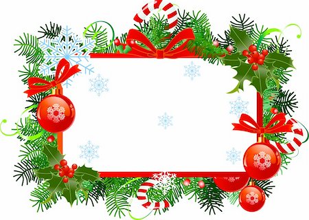 simsearch:400-05876335,k - Christmas  frame with red Christmas balls. Stock Photo - Budget Royalty-Free & Subscription, Code: 400-04239331