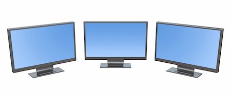 simsearch:400-04683563,k - Three monitor  - isolated on white Fotografie stock - Microstock e Abbonamento, Codice: 400-04239641