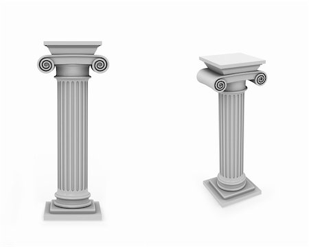 stone base - Marble roman columns frontal and diagonal view isolated on white background Stock Photo - Budget Royalty-Free & Subscription, Code: 400-04239870