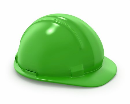 simsearch:640-03265273,k - Green builder's helmet isolated on white background Stock Photo - Budget Royalty-Free & Subscription, Code: 400-04239902