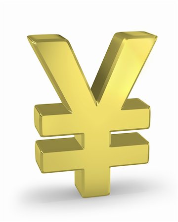 simsearch:400-06088629,k - Gold yen sign isolated on white background Stock Photo - Budget Royalty-Free & Subscription, Code: 400-04239951